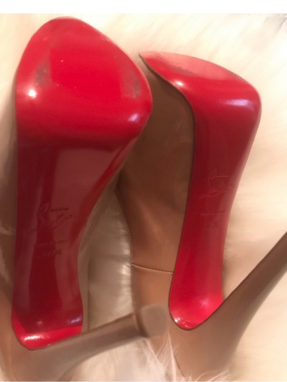 Christian Louboutin Brown Leather Pumps with Red Soles